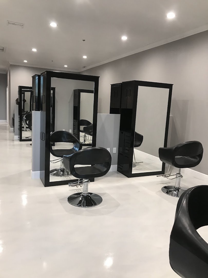 Salon station with nail tools.